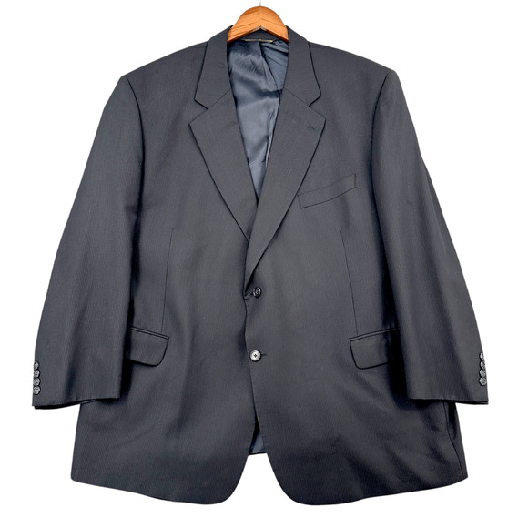 Jack Victor Blue Blazer‎ Notched Lapel 2 Button Pinstripe Jacket Mens 54R - Picture 1 of 13